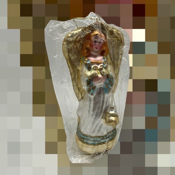 Mercury Glass 9.5 Inch Angel Ornament/Figurine Vintage  Mervyns NOS Collectible - Picture 4 of 15